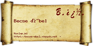 Becse Ábel névjegykártya